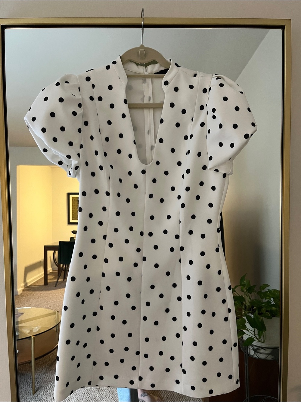 Zara White Polka Dot Puff Sleeve Dress *NWOT* - Picture 12 of 13